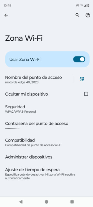 El teléfono ha sido configurado para su uso como módem