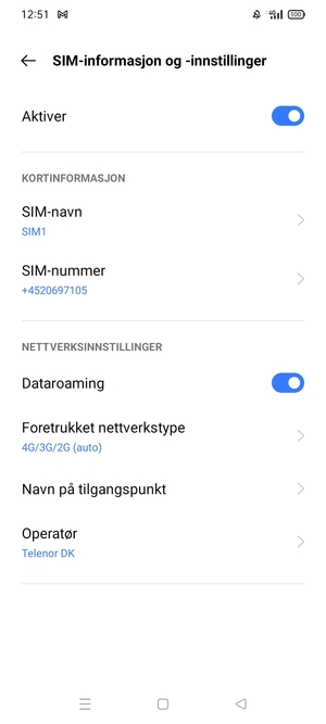 Slå Dataroaming på eller av