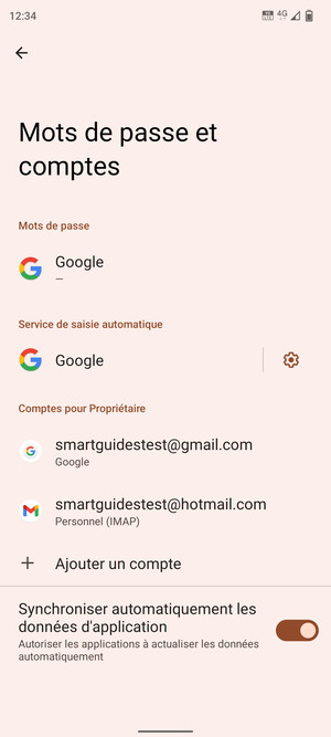 Sélectionnez votre compte Google