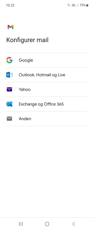 Vælg Outlook, Hotmail og Live