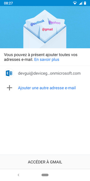 Sélectionnez ACCÉDER À GMAIL