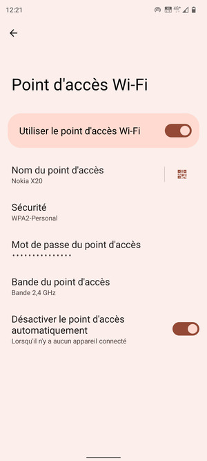 Votre téléphone est maintenant configuré pour être utilisé comme modem