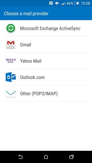 Select Gmail or Hotmail (Outlook.com)