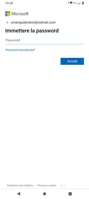 Inserisci la tua password e seleziona Accedi