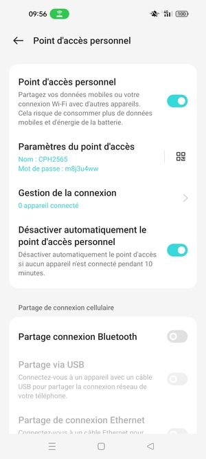 Votre téléphone est maintenant configuré pour être utilisé comme modem