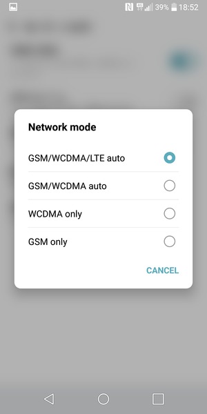Select GSM/WCDMA auto to enable 3G and GSM/WCDMA/LTE auto  to enable 4G