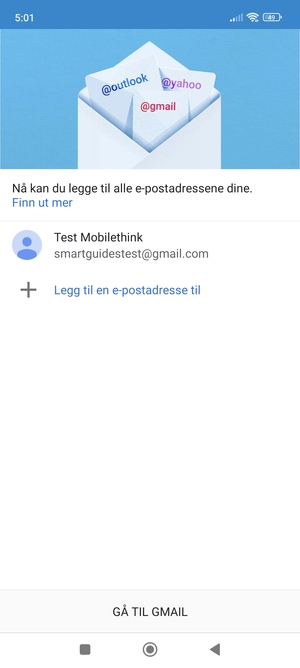 Velg GÅ TIL GMAIL