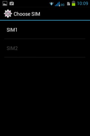 Select SIM1 or SIM2