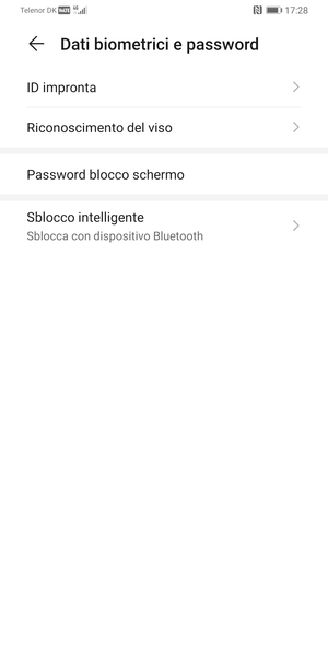 Seleziona Password blocco schermo