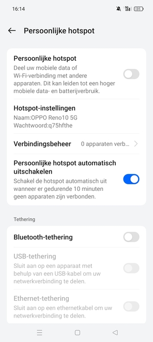 Schakel Persoonlijke hotspot in