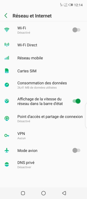 Sélectionnez Point d'accès et partage de connexion