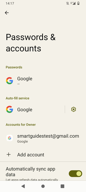 Select your Google account