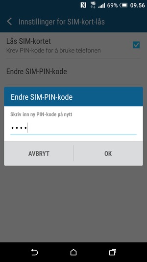 Bekreft din nye SIM-PIN-kode og velg OK