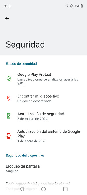 Seleccione Bloqueo de pantalla