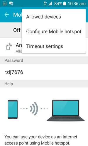 Select Configure Mobile hotspot