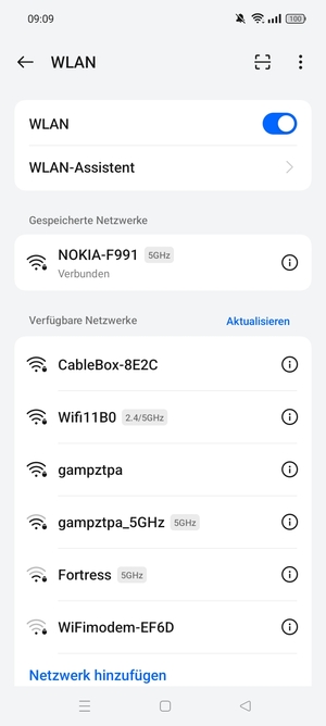 Sie sind nun mit dem WLAN-Netzwerk verbunden