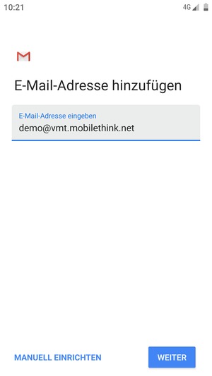 Geben Sie Ihre E-Mail-Adresse ein und wählen Sie WEITER