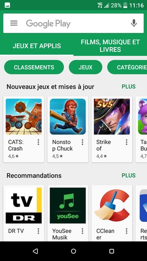 Sélectionnez la barre de Recherche