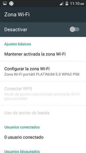 Seleccione Configurar la zona Wi-Fi