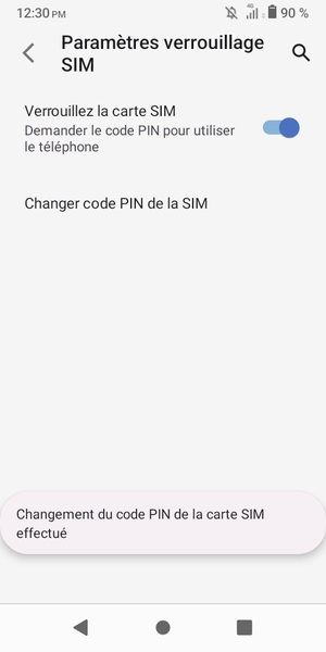 Votre code PIN de la carte SIM a été modifié