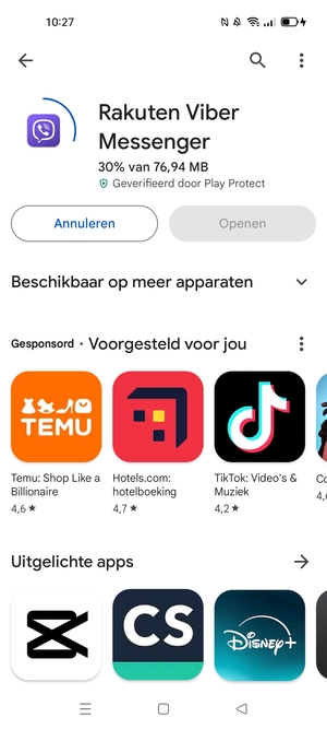 Wacht tot het installatieproces beëindigd is