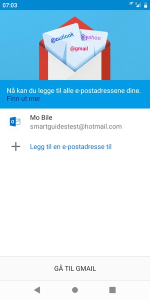 Velg GÅ TIL GMAIL