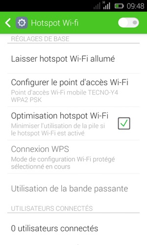 Activer le Hotspot Wi-fi