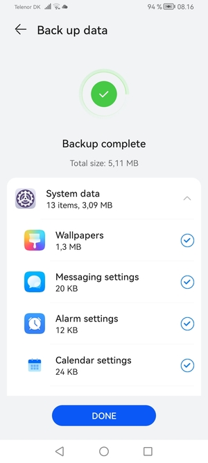 A backup is now created