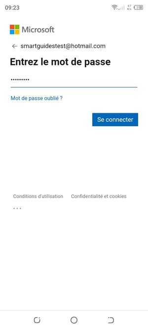 Saisissez votre mot de passe et sélectionnez Se connecter