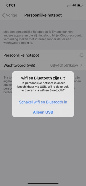 Selecteer Schakel wifi en Bluetooth in