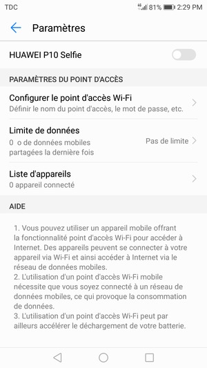 Sélectionnez Configurer le point d'accès Wi-Fi 