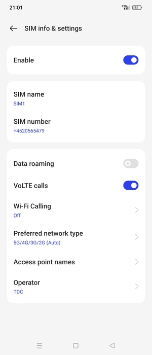 To change network if network problems occur, select Operator