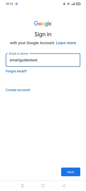 Enter your Gmail address and select Next