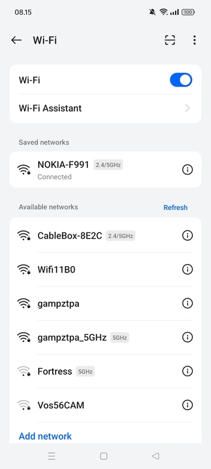 You are now connected to the Wi-Fi network