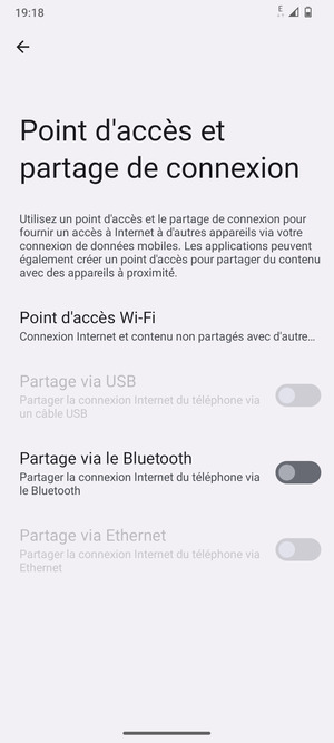 Sélectionnez Point d'accès Wi-Fi