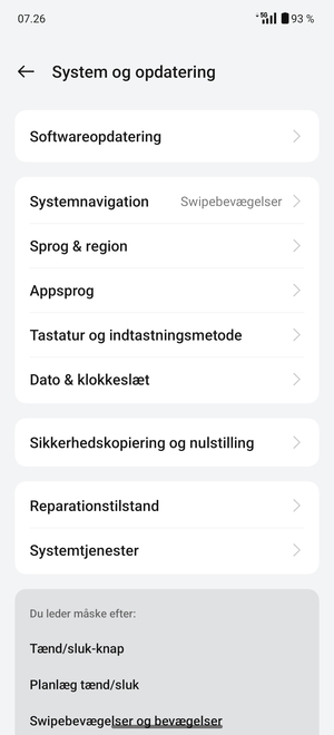 Vælg Softwareopdatering