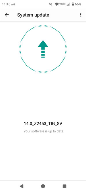 If your phone is up to date, you will see the following screen