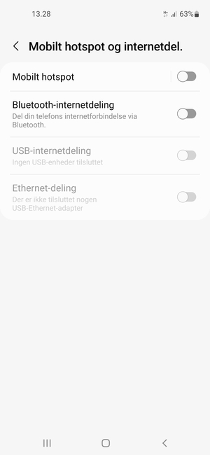 Vælg Mobilt hotspot