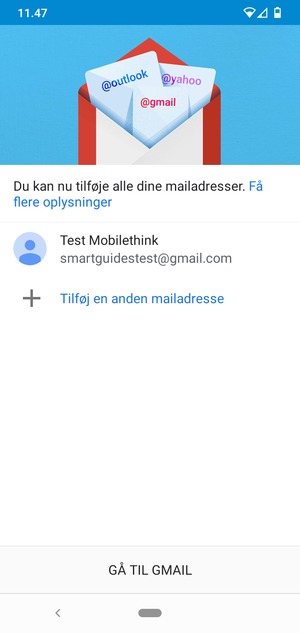 Vælg GÅ TIL GMAIL