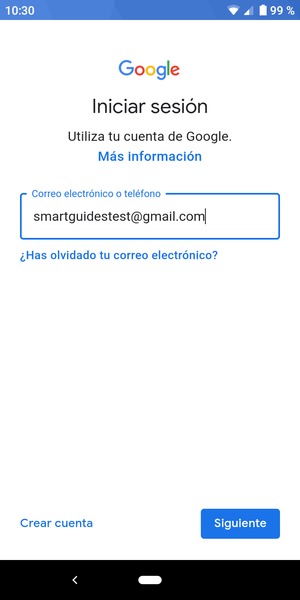 Introduzca su dirección de Gmail y seleccione Siguiente