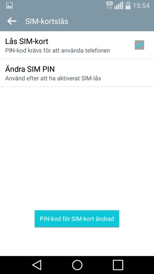 Din PIN-kod för SIM-kort har bytts