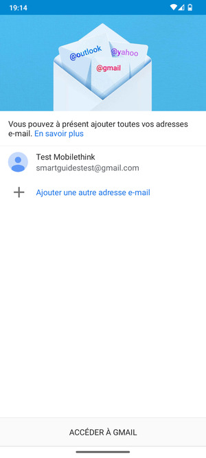 Sélectionnez ACCÉDER  À GMAIL