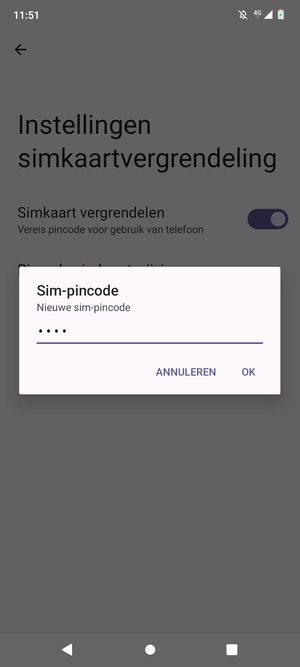 Voer uw Nieuwe SIM-pincode in en selecteer OK