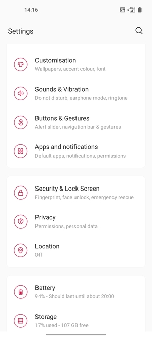 Scroll to and select Security & Lock Screen
