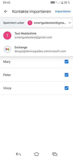 Wählen Sie Ihr Google Konto