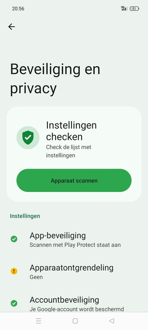 Om uw schermvergrendeling te activeren, ga naar het Beveiliging en privacy-menu en selecteer Apparaatontgrendeling