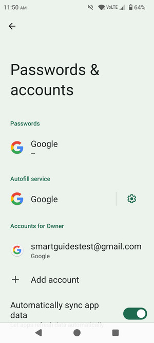 Select your Google account