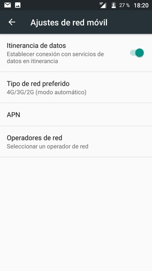 Activar o desactivar Itinerancia de datos