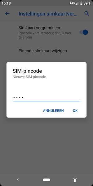 Voer uw Nieuwe SIM-pincode in en selecteer OK