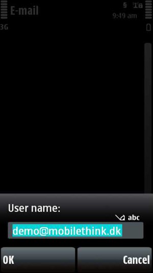 Enter your User name and select OK